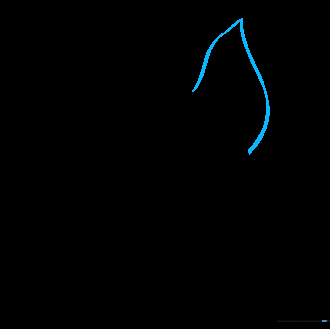 Drawing a second matching ear on the left side to complete the top of the mask silhouette.