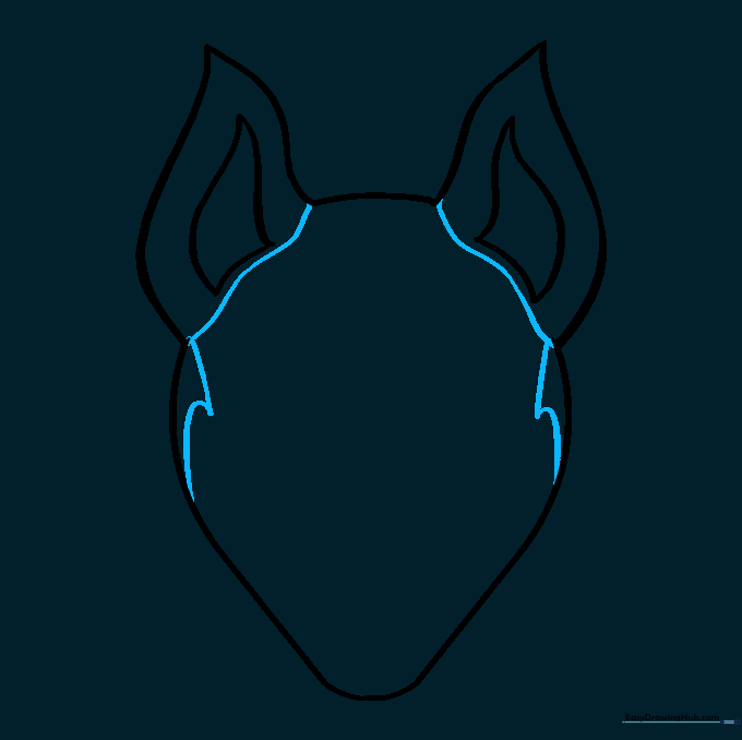 Adding angular cheek details to the sides of the mask.