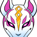 A high-quality, finished illustration of the Drift mask from Fortnite, showcasing clean lines and vibrant colors.