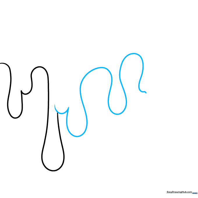 Adding secondary overlapping drip shapes to the initial sketch.