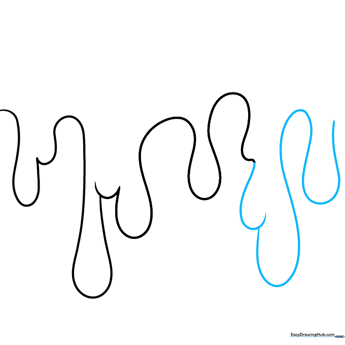 Expanding the drip pattern with various sizes of overlapping curved lines.