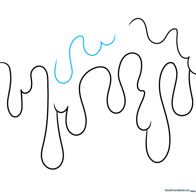 Adding a secondary wavy line to define the depth and thickness of the liquid.