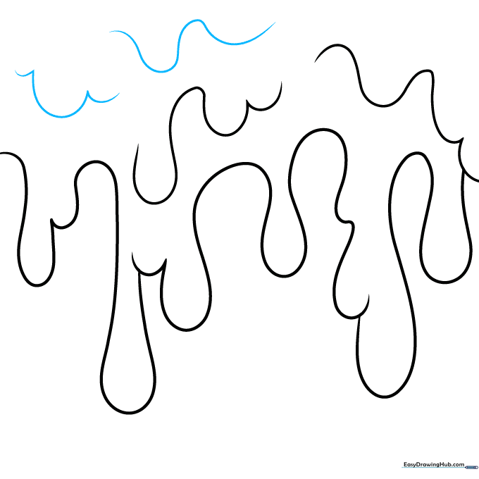 Adding U-shaped details to the top of the liquid to create texture.
