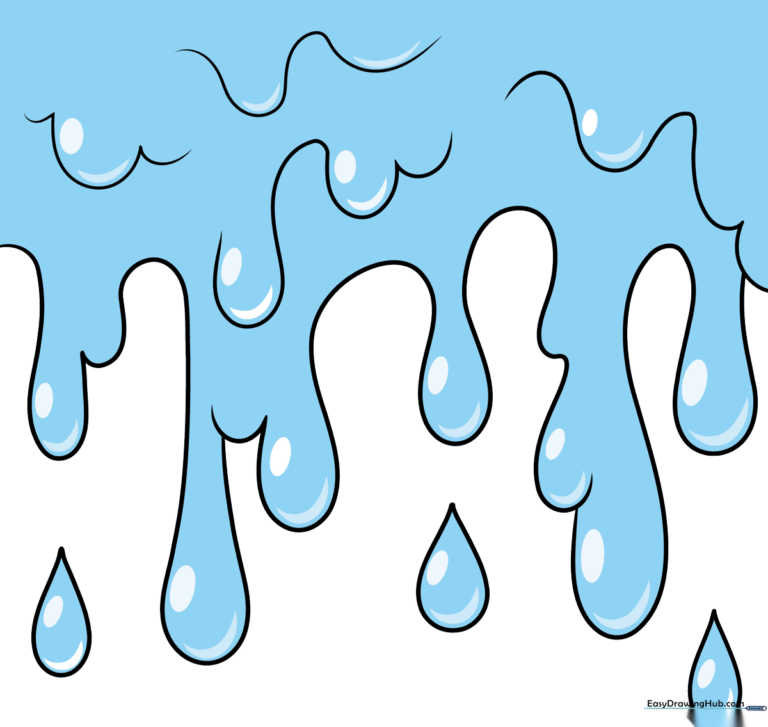 A vibrant, finished illustration of colorful liquid drips.