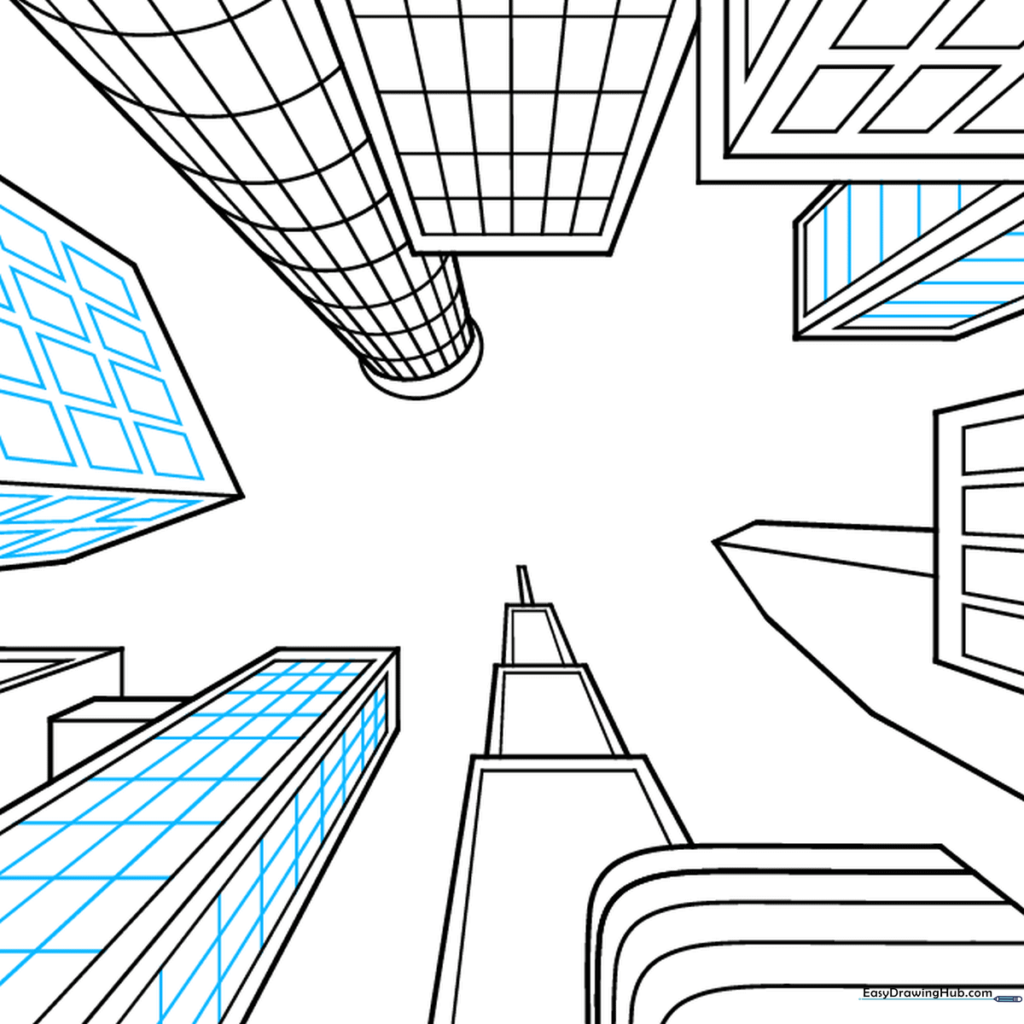 A dense city scene with various window styles applied to different building types.