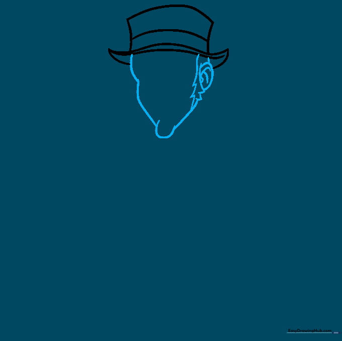 Outline of a man's face with sideburns and a defined chin.