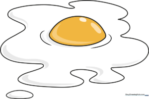 A vibrant, finished illustration of a sunny-side up egg, serving as the featured tutorial image.