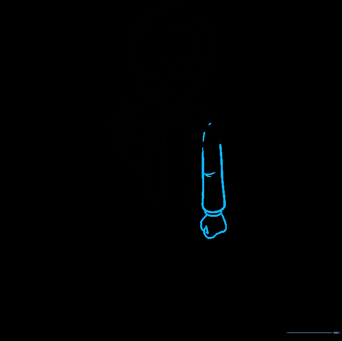 Drawing the second arm with elbow creases and hand detail.