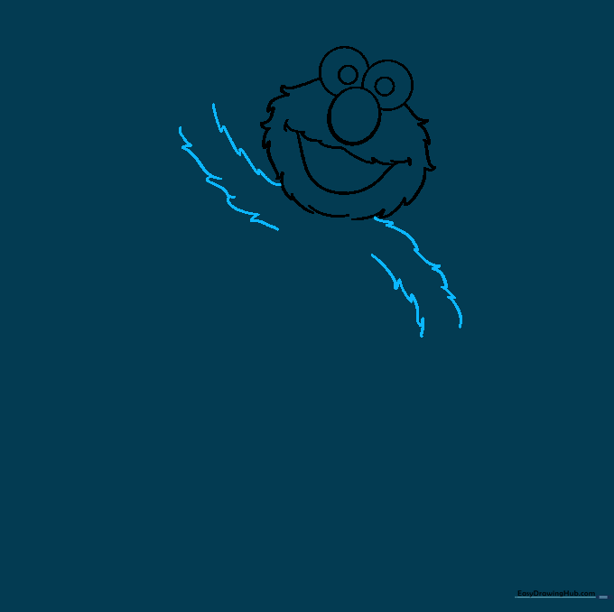 Elmo's body outline with two arms extending from the sides.