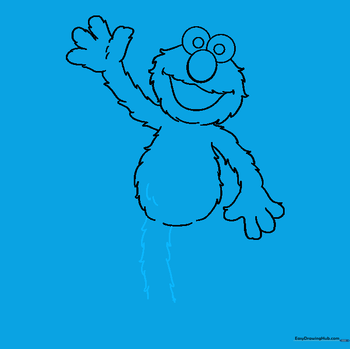 Elmo's body with added fur texture and leg outlines.