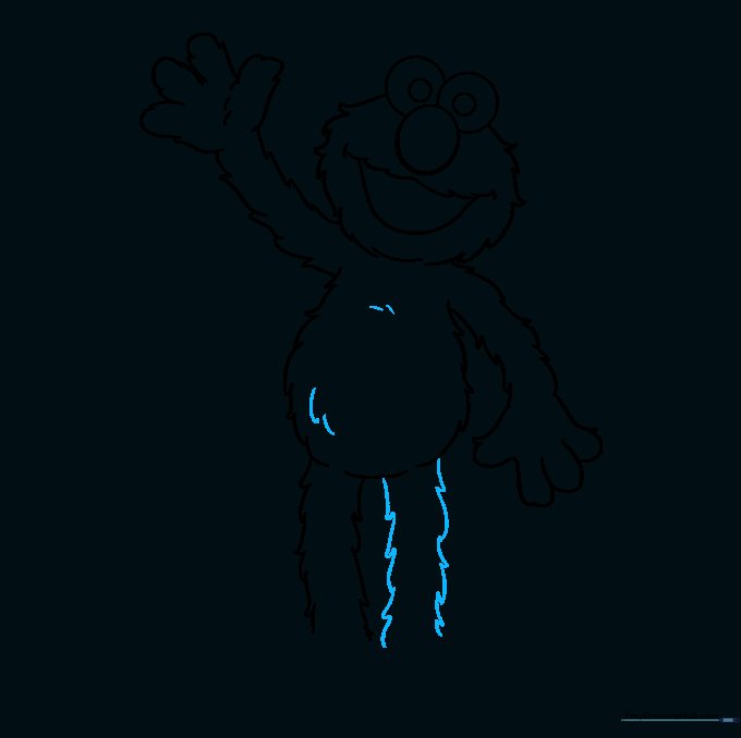 Elmo's body with additional fur texture details added.