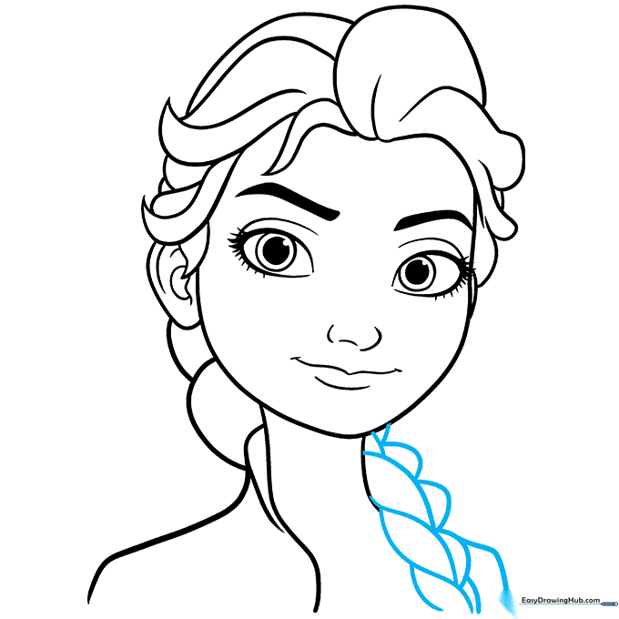 Finalizing the braid segments and shoulder structure.