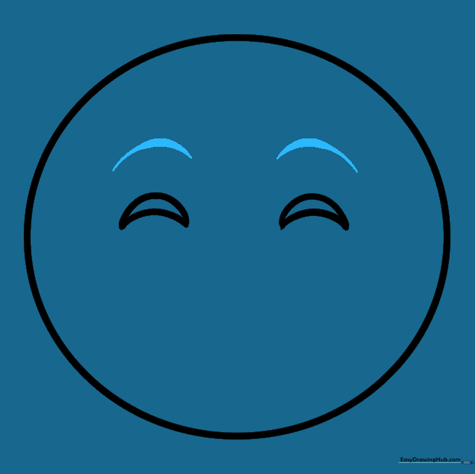 Two short, arched lines positioned above the eyes to form the emoji's eyebrows.