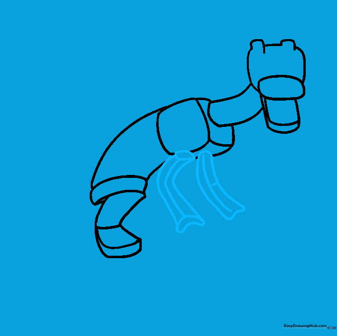 Outlining the forearms of the Ender Dragon with curved lines.