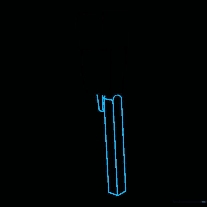 Initial sketch of the Enderman's long, blocky legs.