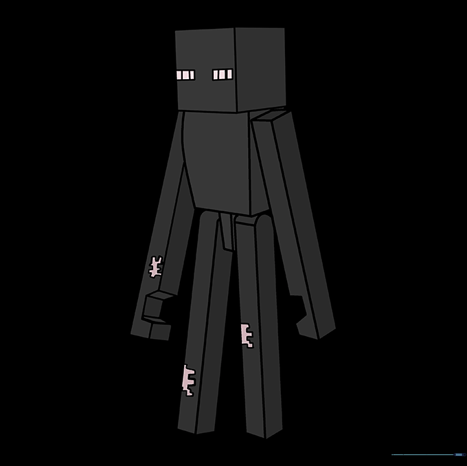 The finished, colored Enderman drawing.