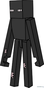 A complete, vibrant illustration of a Minecraft Enderman.