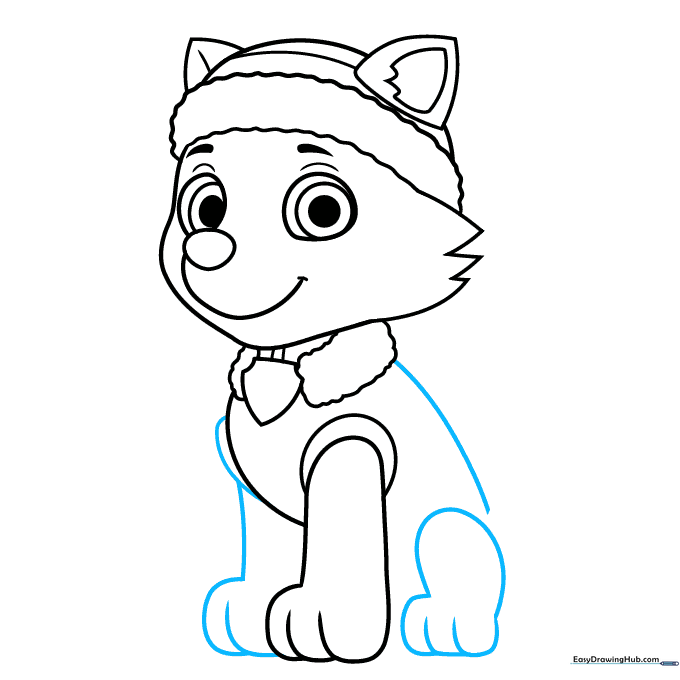 Everest's legs and vest back added to the character sketch.
