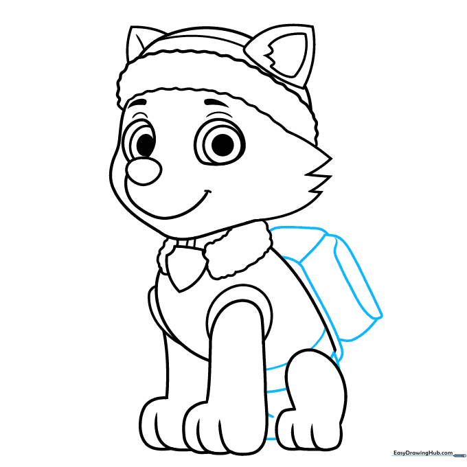 Everest's Pup Pack added to the back of the character.