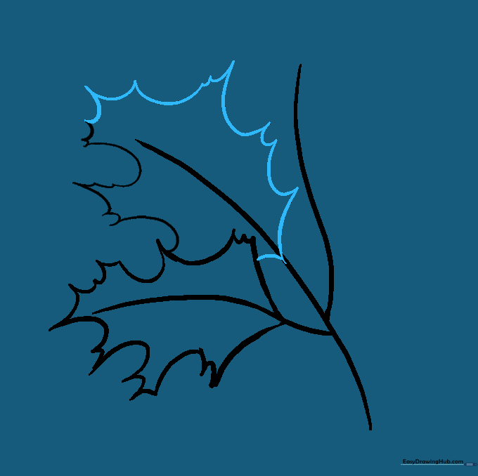 A second completed oak leaf overlapping the first one.