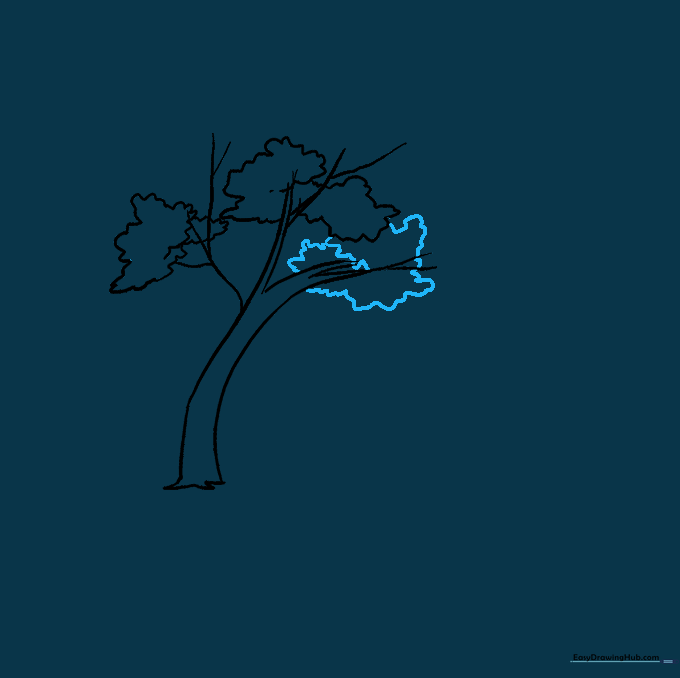 Three cloud-like shapes combined to create a full, rounded tree canopy.