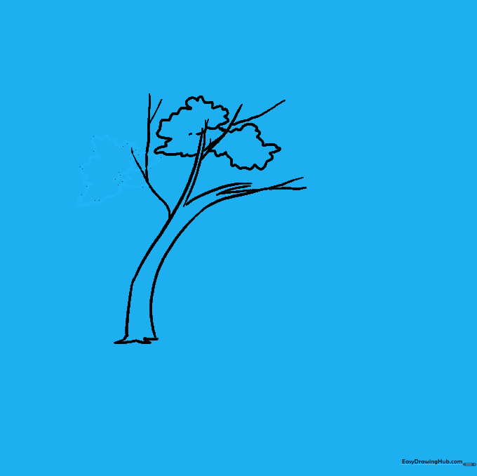 Two overlapping cloud-like shapes forming a fuller tree canopy.
