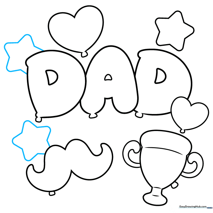 Adding two additional star-shaped balloons to complete the bunch.
