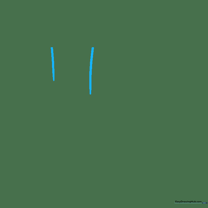 Two parallel curved lines representing the start of a leg and ankle.