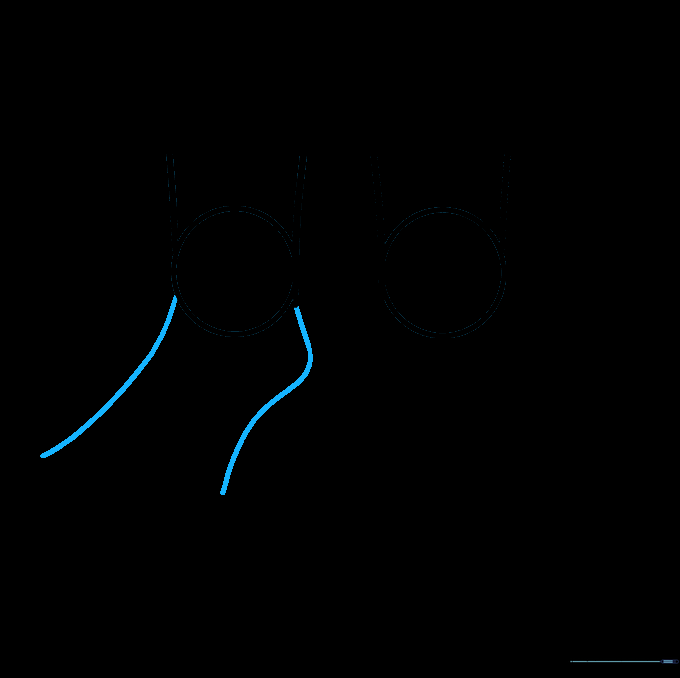 Curved lines extending from the circle to create the shape of a foot with a heel.