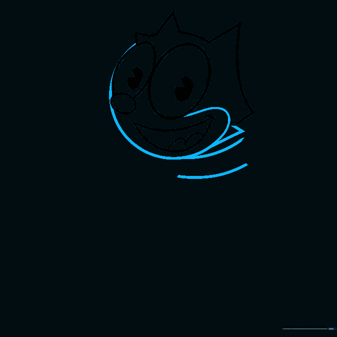 Outlining the muzzle and neck area with rounded, smooth curves.
