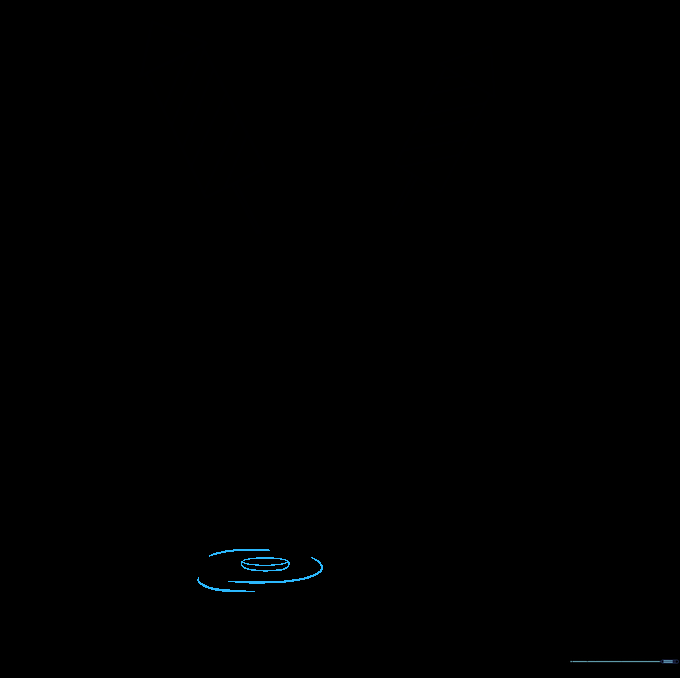 Outlining the central oval shape of an exploding firework burst.