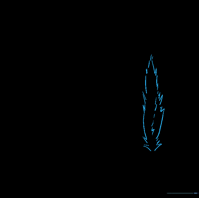Drawing sharp, upward-pointing lines to represent the flame of a fountain firework.