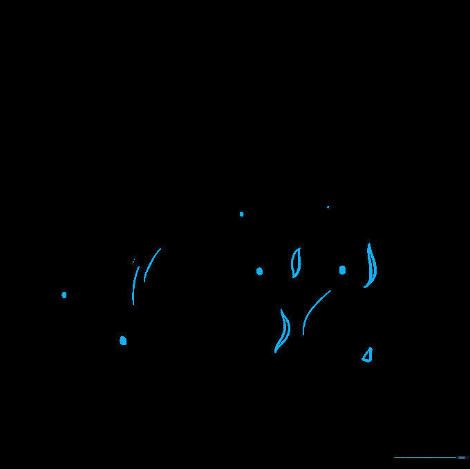 Additional sparks, small dots for ash, and faint curved lines above the fire to indicate heat distortion.