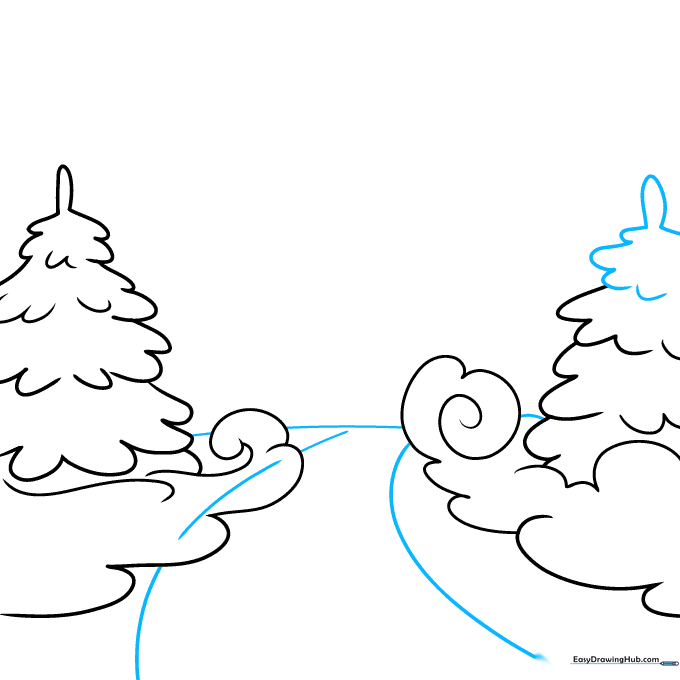Adding a horizon line and a path leading into the distance to establish perspective.
