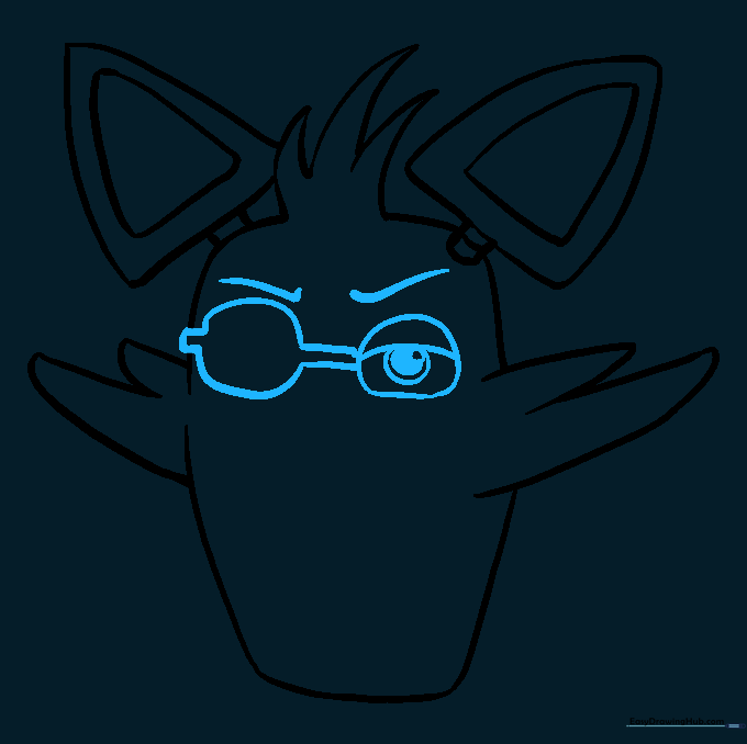 Adding the detailed eye, pupil, and iconic eye patch to Foxy's face.