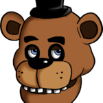 A vibrant, finished drawing of Freddy Fazbear, showcasing the completed character design.