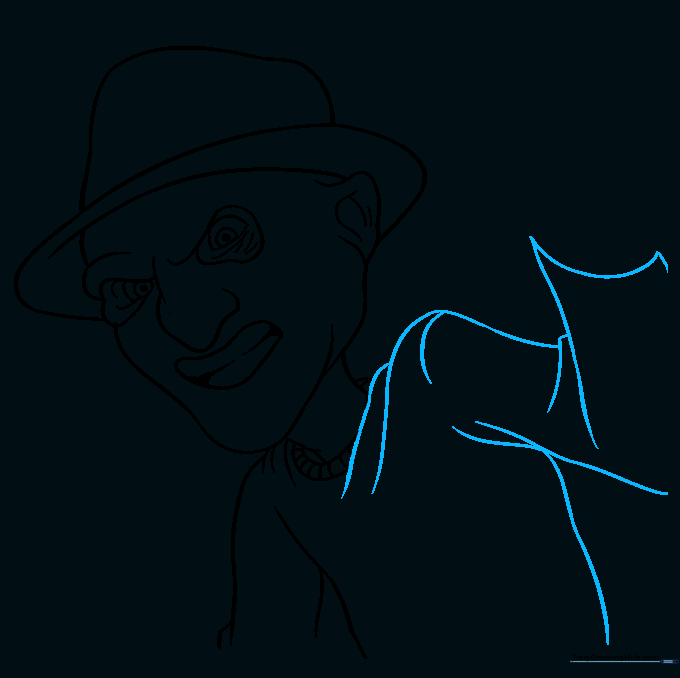 Drawing the second arm with an elbow bend and fabric folds.