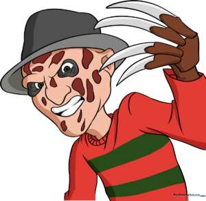 Finished illustration of Freddy Krueger, showcasing the completed drawing style.
