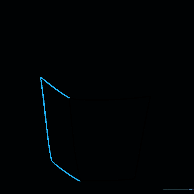 Adding side panels to the fry box using diagonal lines to create depth.
