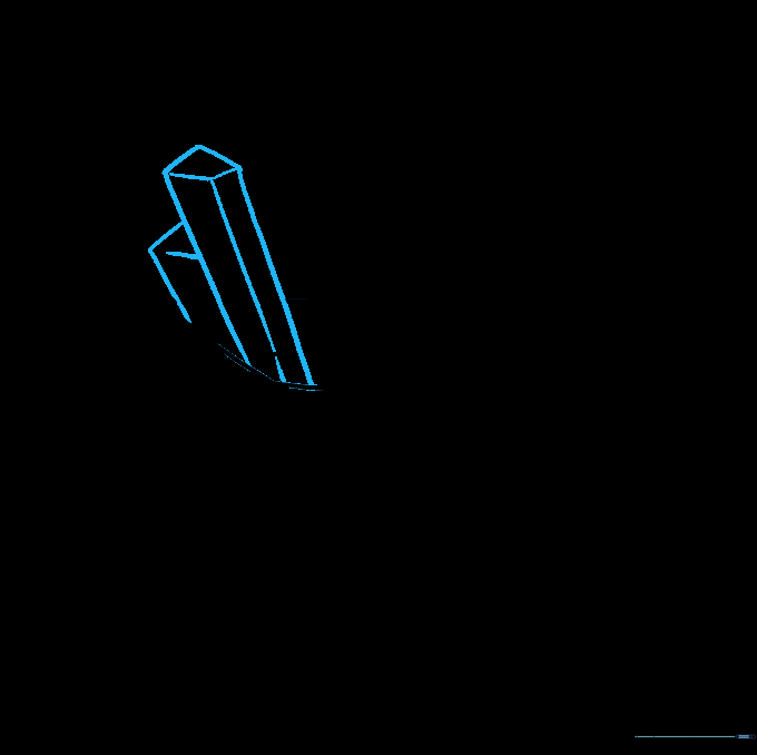 Sketching the first two french fries emerging from the top of the box.