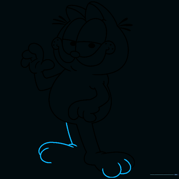 Pencil sketch showing the addition of toes and the second leg structure.