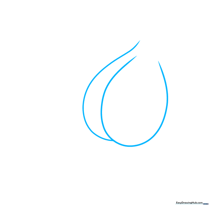 Two overlapping U-shaped pencil lines forming the base of a garlic bulb.