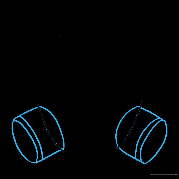 Adding cylindrical side filters to the mask to complete the mechanical look.