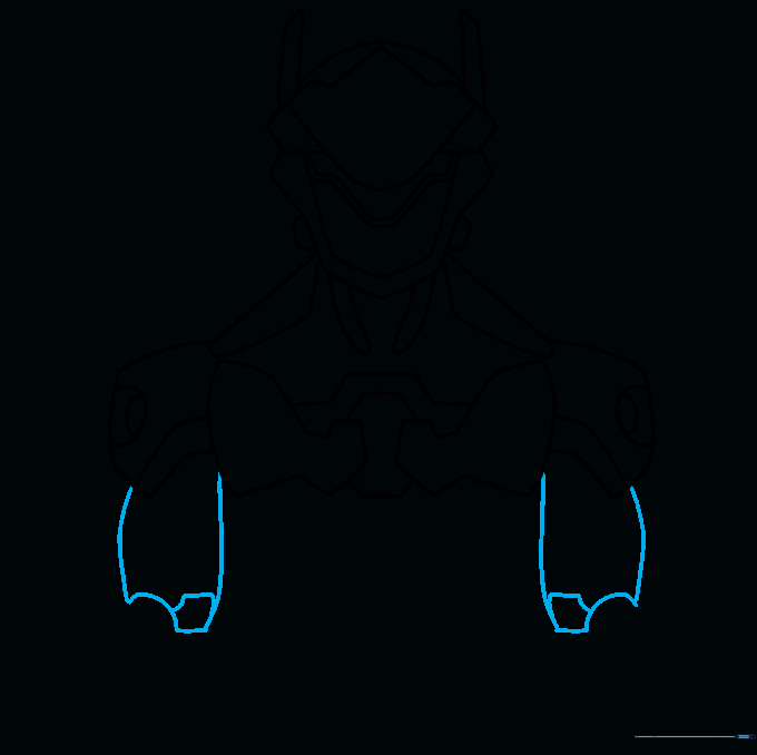Detailing the upper arm armor segments.