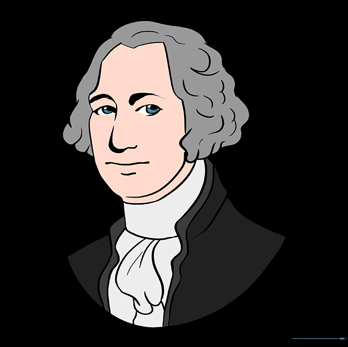 The final colored portrait of George Washington.