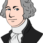 A finished, colored illustration of George Washington, ideal for history-themed art projects.