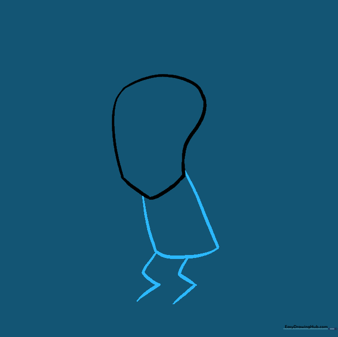 Basic stick-figure style guide for Ghost Rider's body and legs.