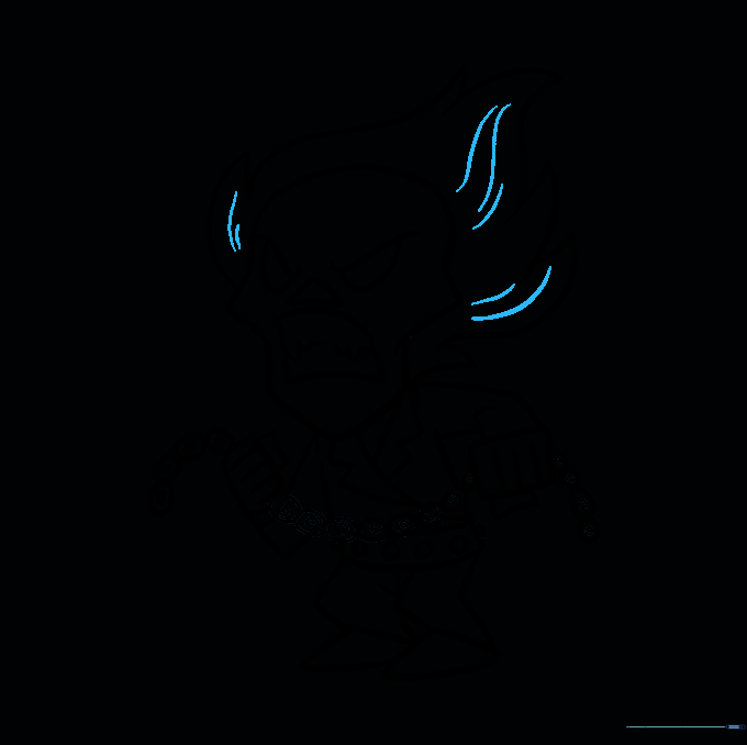 Refining the flames with additional texture lines.