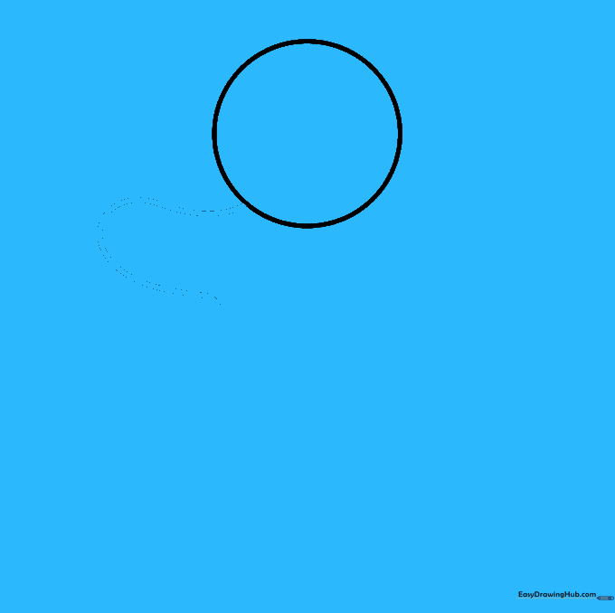 A U-shaped line extending from the right side of the circle to create the gingerbread man's arm.