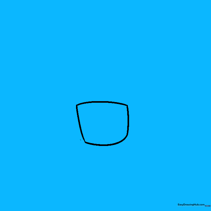 Two identical rounded rectangular shapes placed side-by-side to form the base of the glasses.